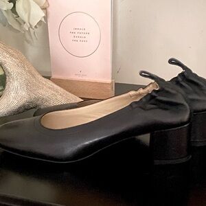 Everlane LIKE NEW Italian Leather Day Heel in Black Napa Leather Sz 6